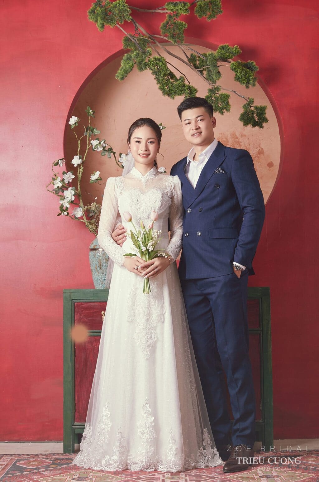 Mẫu áo dài đôi chụp ảnh cưới